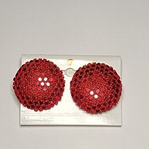 Red Circle Earrings